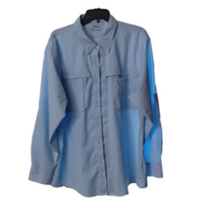 WORLD WIDE SPORTSMANS, BABY BLUE, 2X MENS SHIRT, TWO FRONT POCKETS, LONG…
